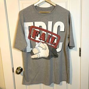 Family Guy heather gray large ‘Epic Fail’ w/ Peter graphic on front sz XL
